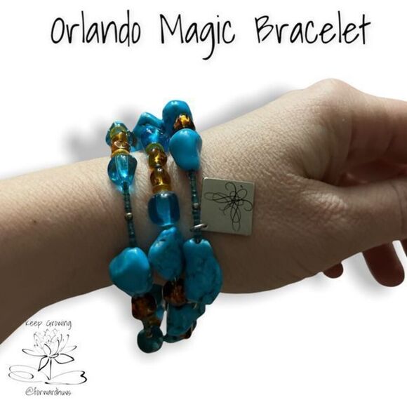 Orlando Magic Howlite Wire Wrap Bracelet ￼ - Picture 4 of 7